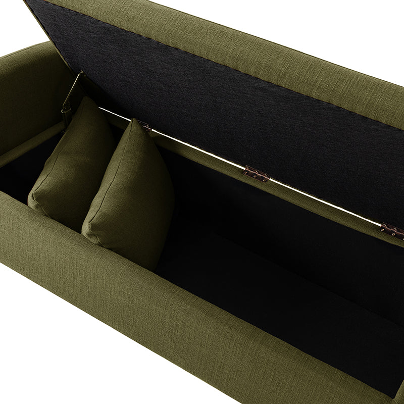Octavia Upholstered Storage Bench with Turned Wood Legs - Image 14