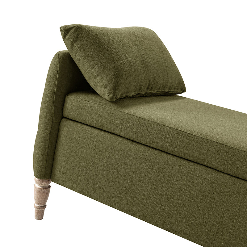Octavia Upholstered Storage Bench with Turned Wood Legs - Image 15