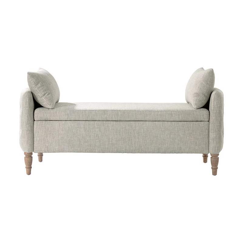 Octavia Upholstered Storage Bench with Turned Wood Legs - Image 28