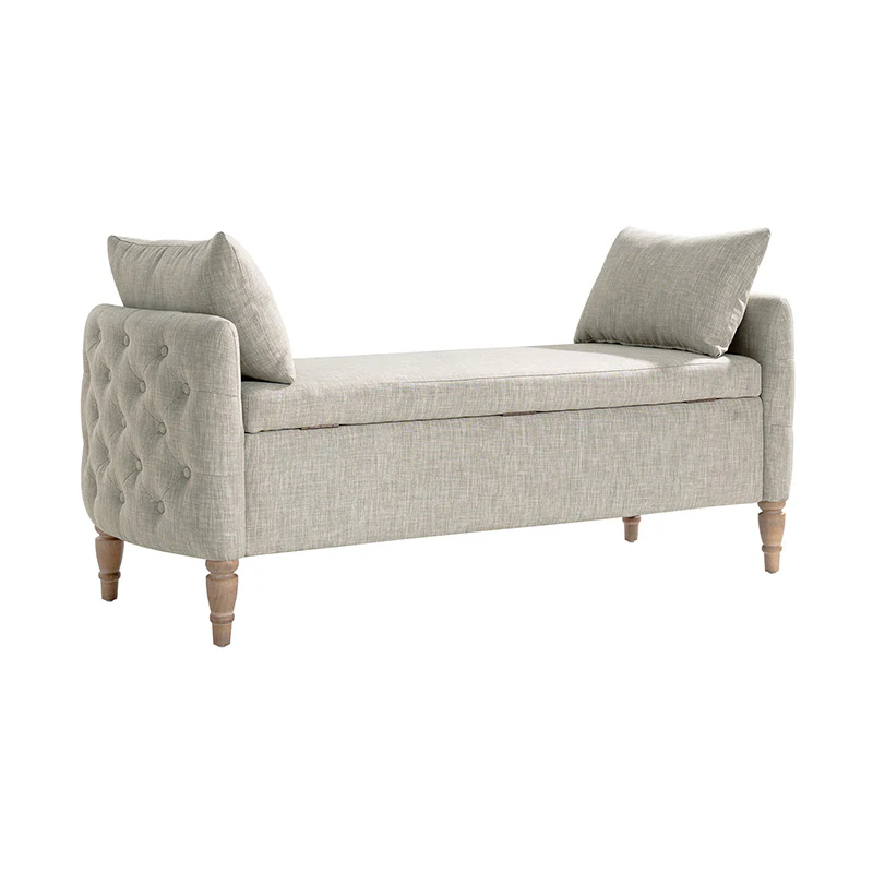 Octavia Upholstered Storage Bench with Turned Wood Legs - Image 29