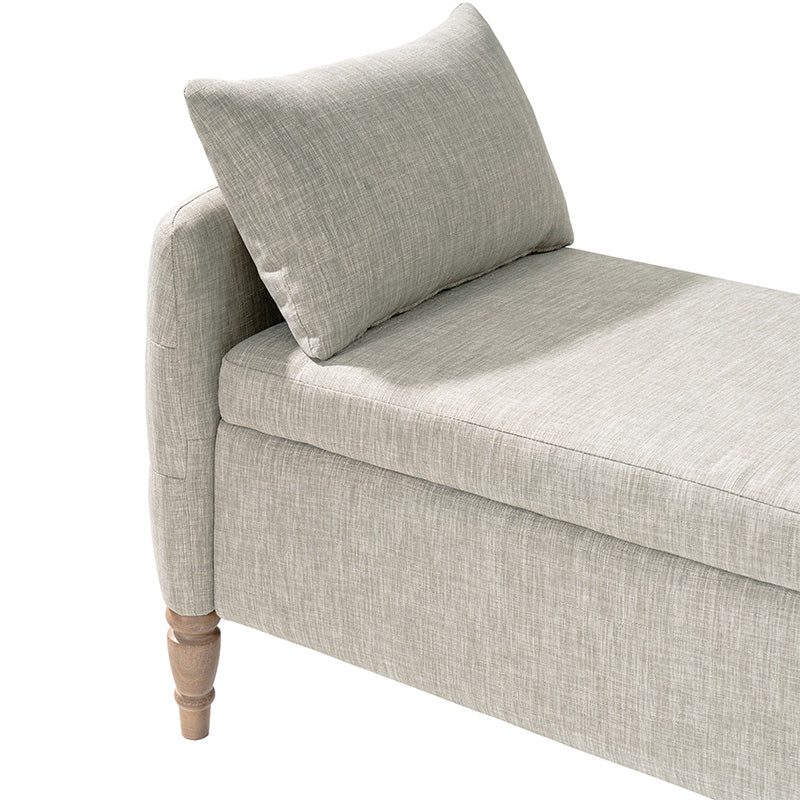 Octavia Upholstered Storage Bench with Turned Wood Legs - Image 30