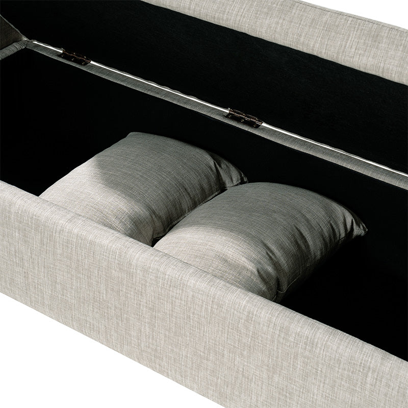 Octavia Upholstered Storage Bench with Turned Wood Legs - Image 31