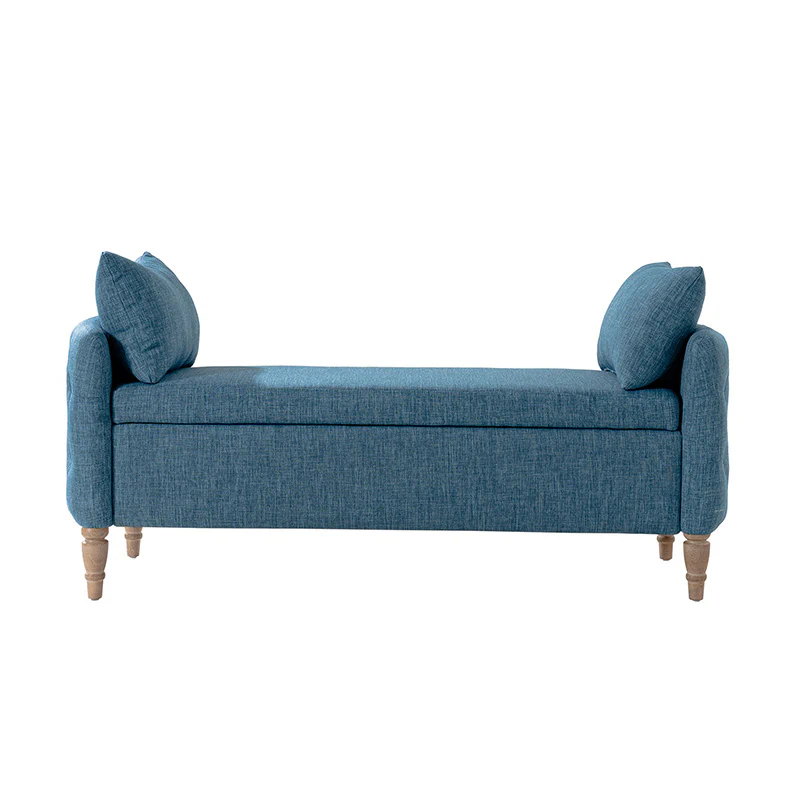 Octavia Upholstered Storage Bench with Turned Wood Legs - Image 36