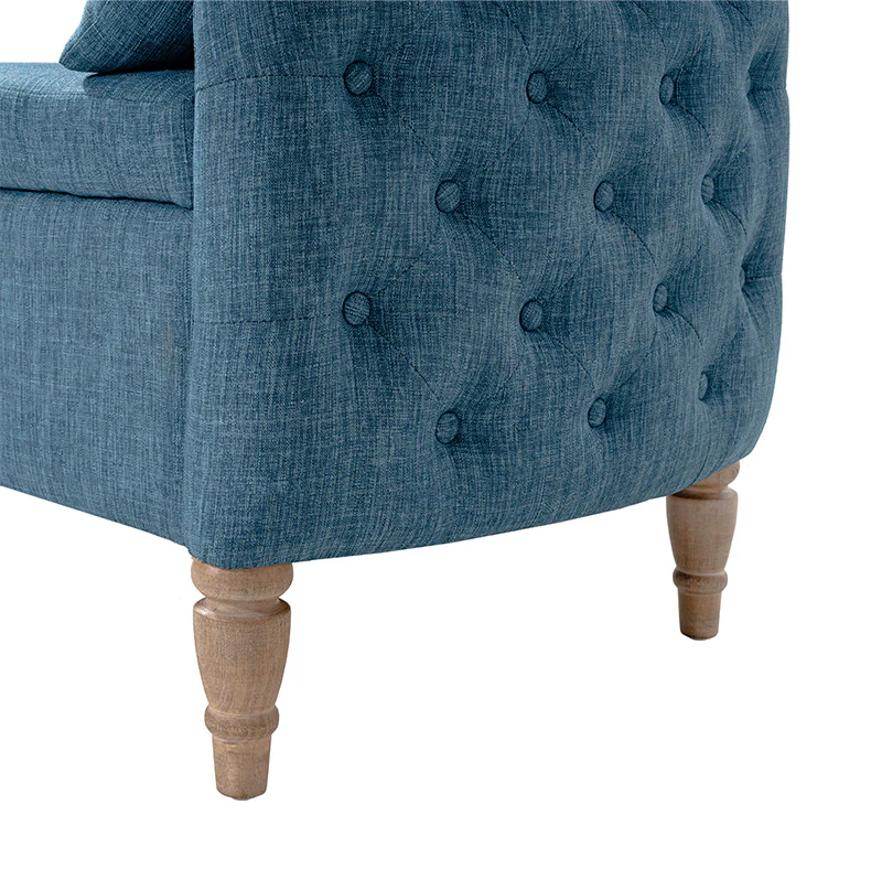 Octavia Upholstered Storage Bench with Turned Wood Legs - Image 40