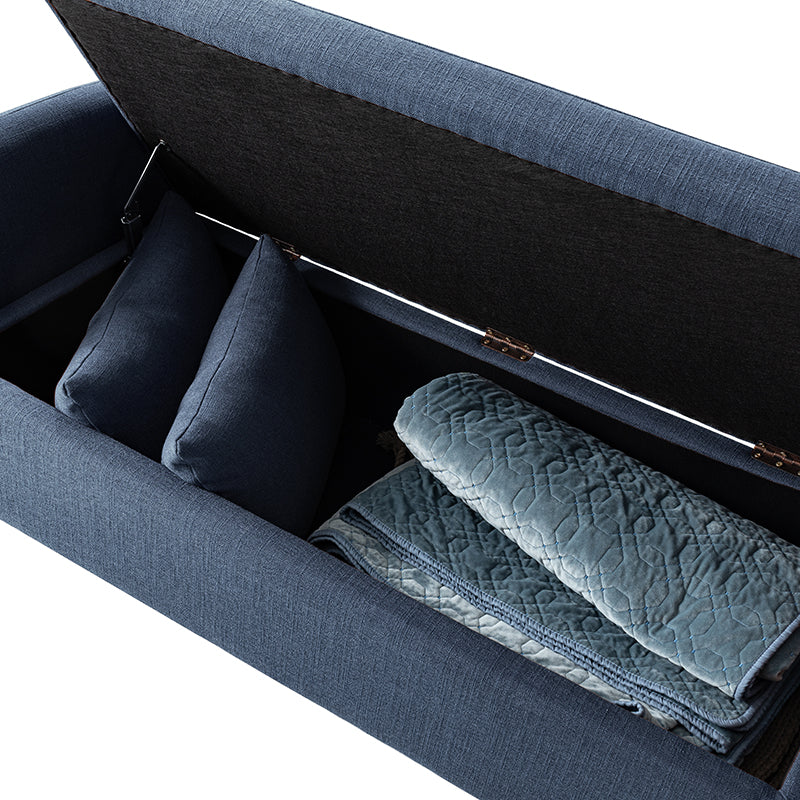 Octavia Upholstered Storage Bench with Turned Wood Legs - Image 46