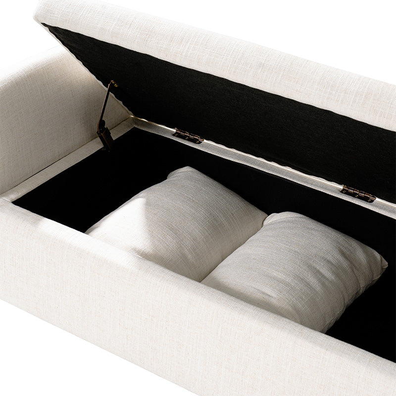 Octavia Upholstered Storage Bench with Turned Wood Legs - Image 6