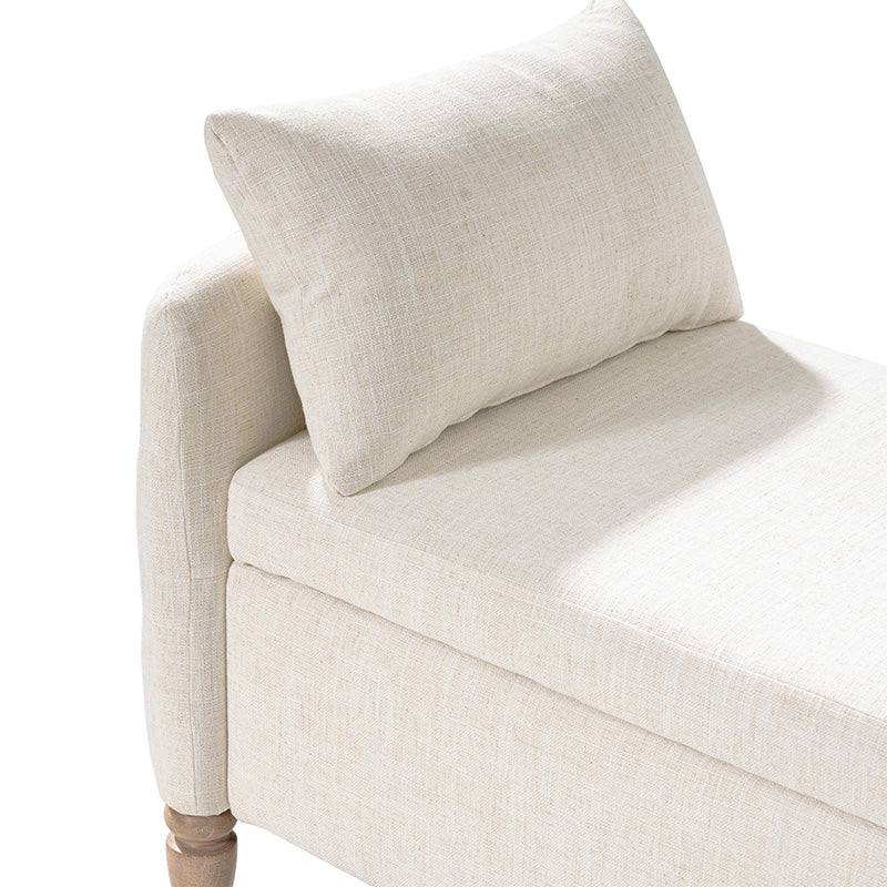Octavia Upholstered Storage Bench with Turned Wood Legs - Image 7