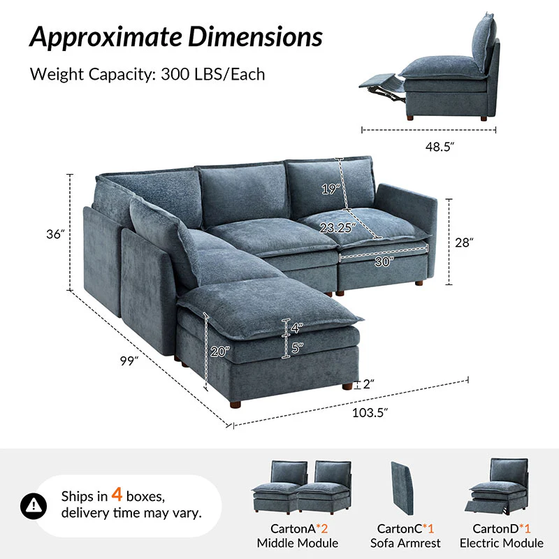 Victoria Oversized Modular Power Reclining Sectional Sofa with Hidden Storage - Image 16