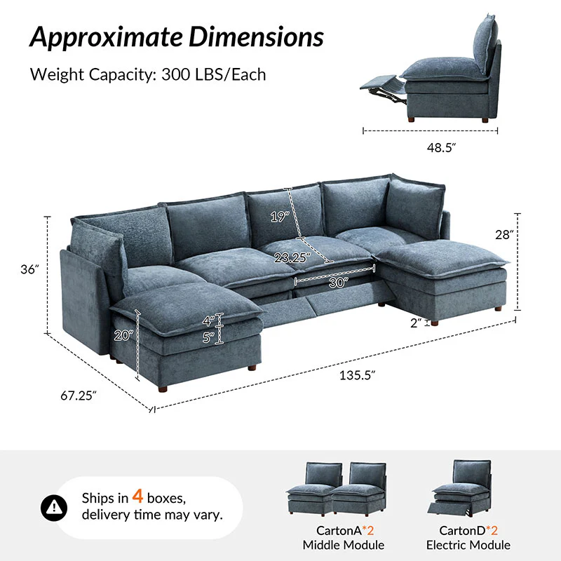 Victoria Oversized Modular Power Reclining Sectional Sofa with Hidden Storage - Image 30