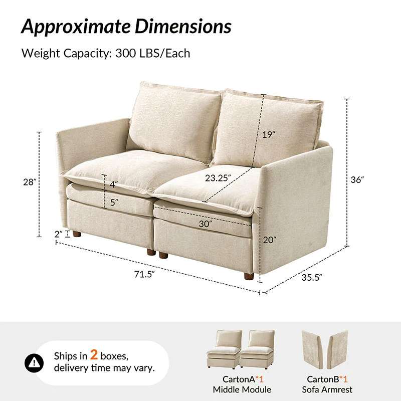 Victoria Oversized Modular Sectional Sofa with Hidden Storage and Removable Slipcovers - Image 13