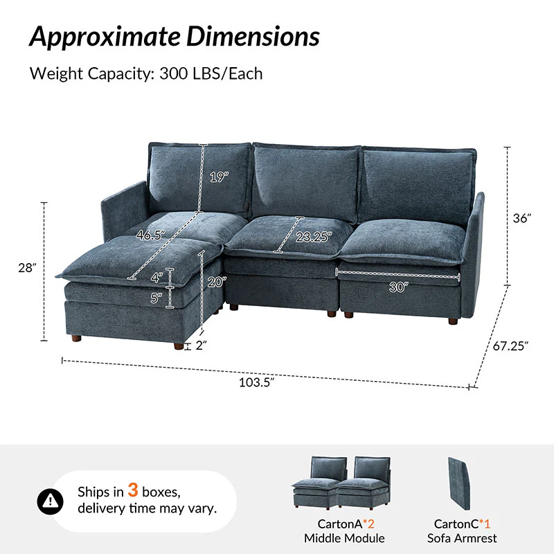 Victoria Oversized Modular Sectional Sofa with Hidden Storage and Removable Slipcovers - Image 18