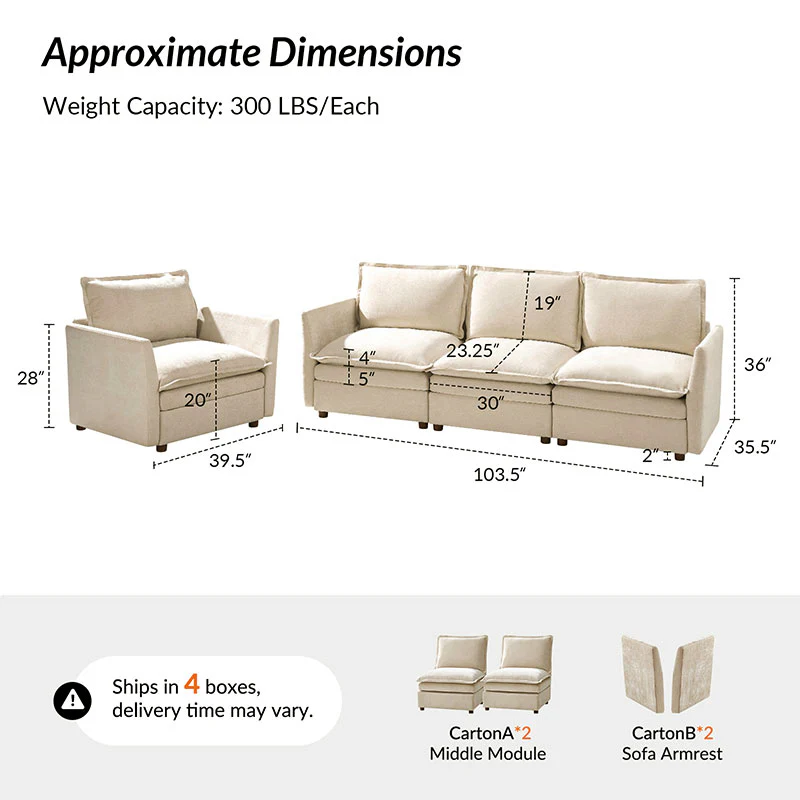 Victoria Oversized Modular Sectional Sofa with Hidden Storage and Removable Slipcovers - Image 28