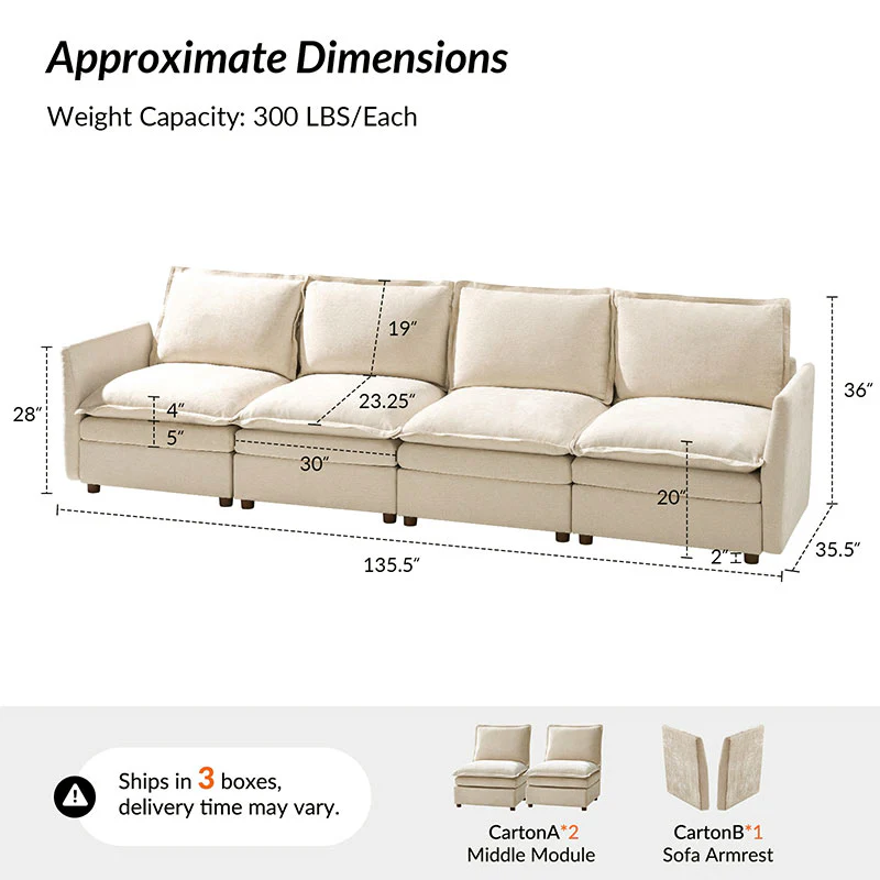 Victoria Oversized Modular Sectional Sofa with Hidden Storage and Removable Slipcovers - Image 38
