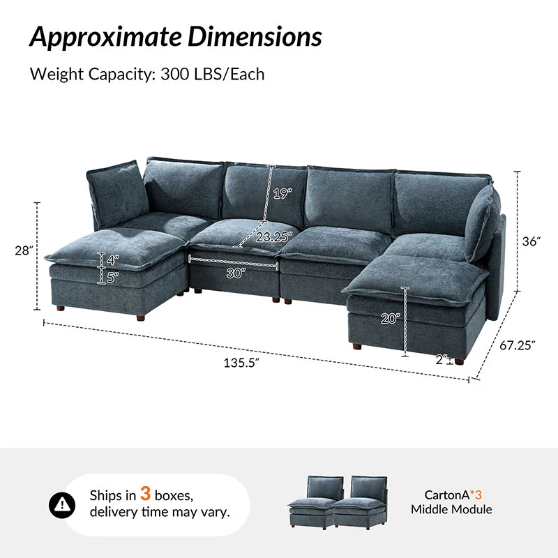 Victoria Oversized Modular Sectional Sofa with Hidden Storage and Removable Slipcovers - Image 43