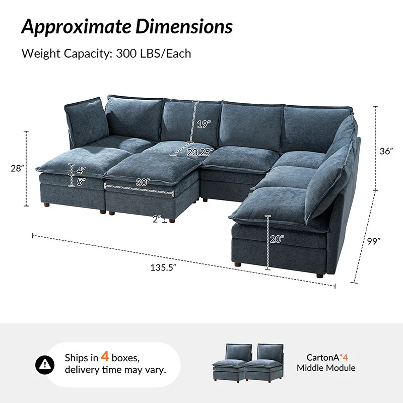 Victoria Oversized Modular Sectional Sofa with Hidden Storage and Removable Slipcovers - Image 53