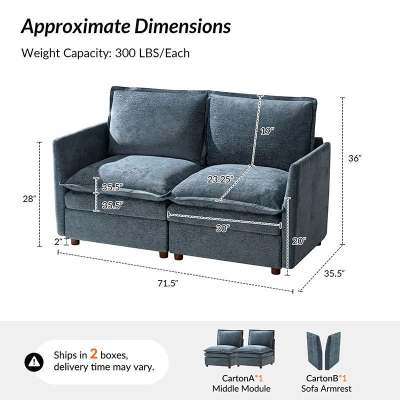 Victoria Oversized Modular Sectional Sofa with Hidden Storage and Removable Slipcovers - Image 8