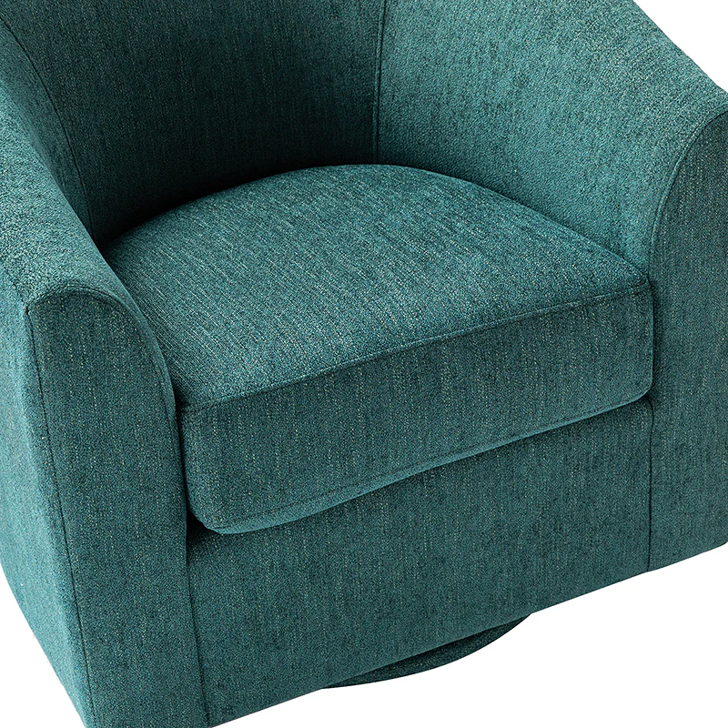 Pablo Modern Swivel Barrel Chair with Upholstered Fabric & Metal Base - Image 22