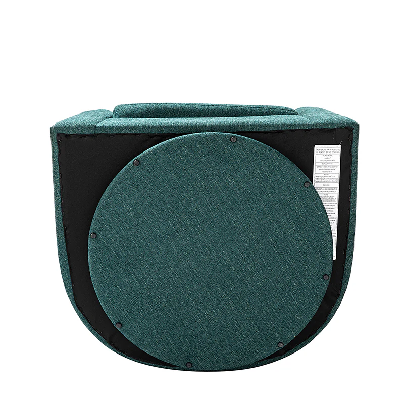 Pablo Modern Swivel Barrel Chair with Upholstered Fabric & Metal Base - Image 24