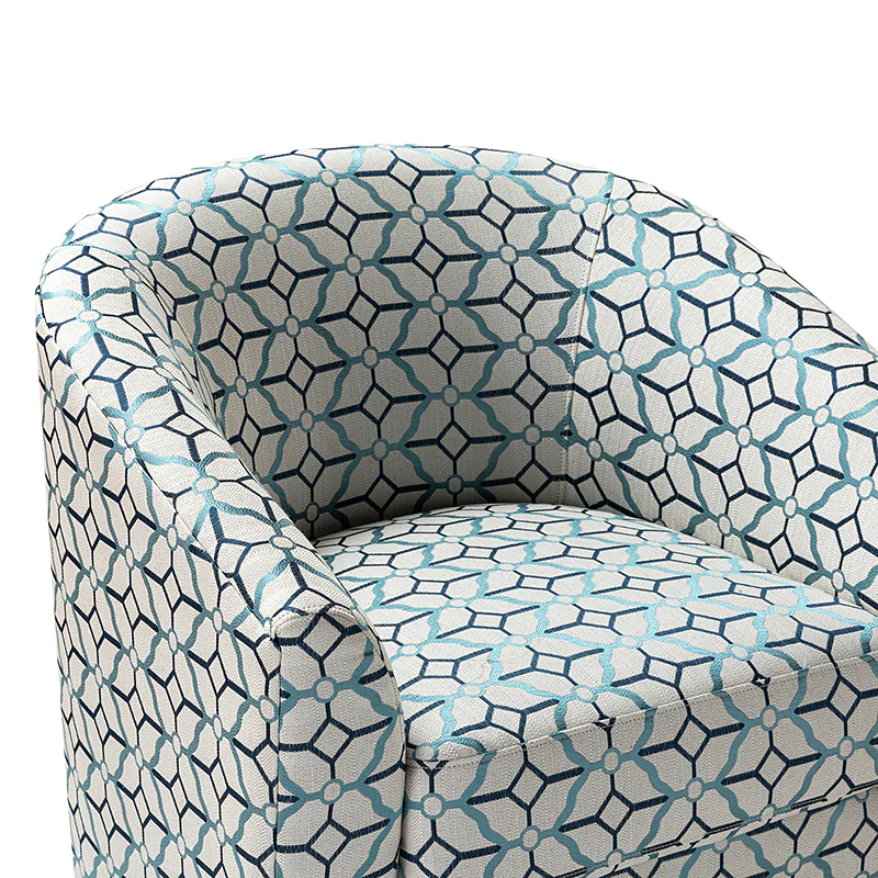 Pablo Modern Swivel Barrel Chair with Upholstered Fabric & Metal Base - Image 30