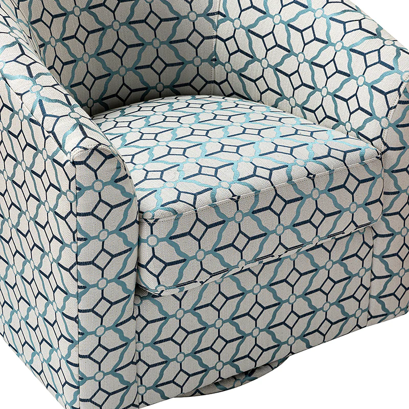 Pablo Modern Swivel Barrel Chair with Upholstered Fabric & Metal Base - Image 31