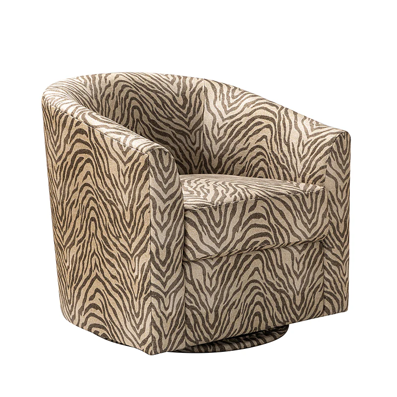 Pablo Modern Swivel Barrel Chair with Upholstered Fabric & Metal Base - Image 37