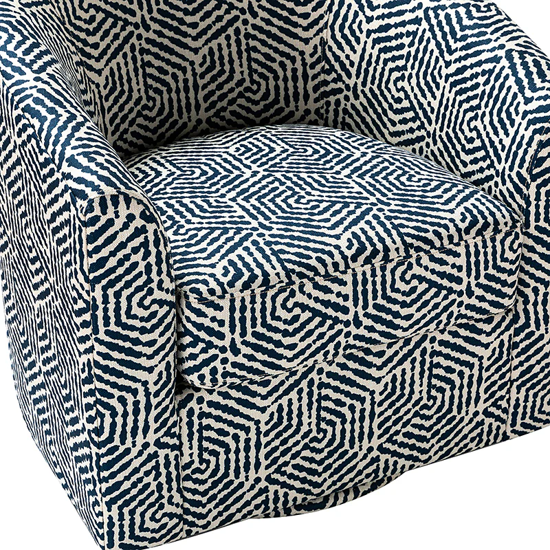 Pablo Modern Swivel Barrel Chair with Upholstered Fabric & Metal Base - Image 46