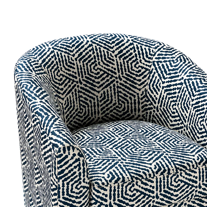 Pablo Modern Swivel Barrel Chair with Upholstered Fabric & Metal Base - Image 47