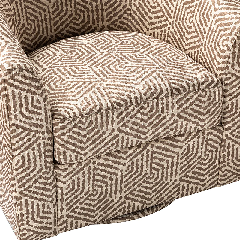 Pablo Modern Swivel Barrel Chair with Upholstered Fabric & Metal Base - Image 54