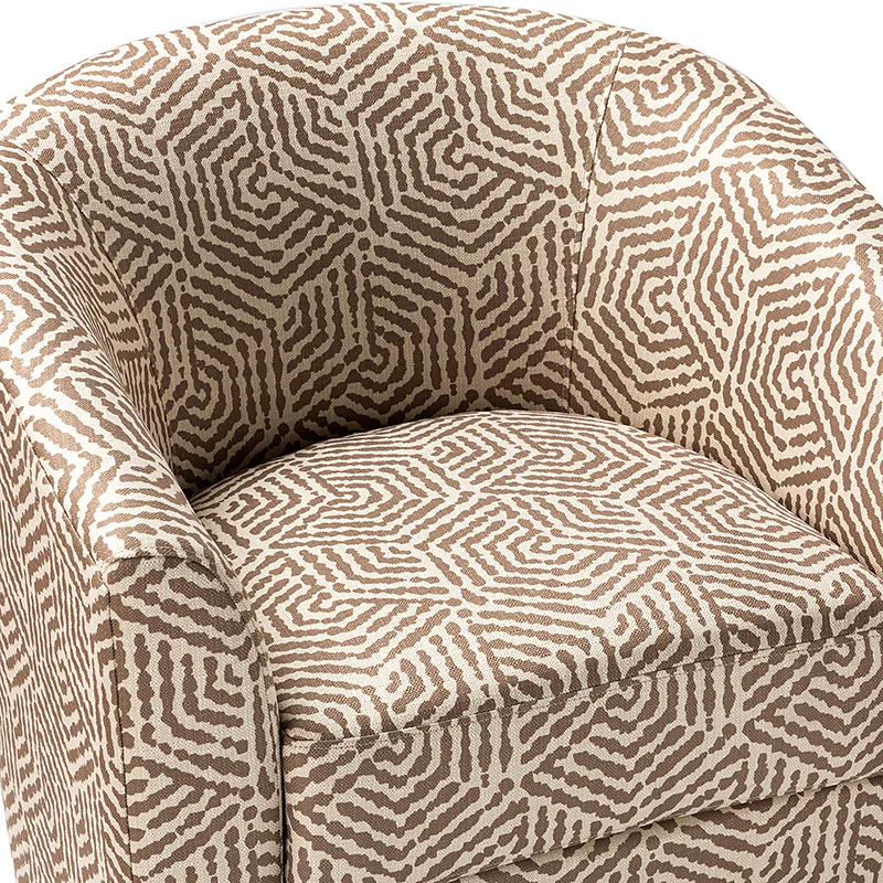 Pablo Modern Swivel Barrel Chair with Upholstered Fabric & Metal Base - Image 55