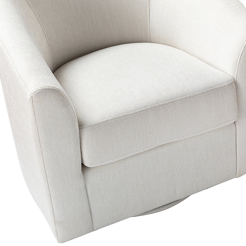 Pablo Modern Swivel Barrel Chair with Upholstered Fabric & Metal Base - Image 6
