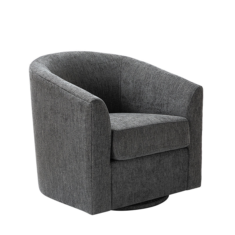 Pablo Modern Swivel Barrel Chair with Upholstered Fabric & Metal Base - Image 61