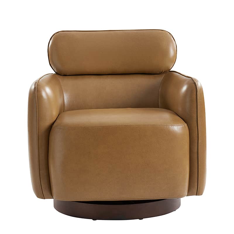 Philander Modern Genuine Leather Swivel Chair - Image 4