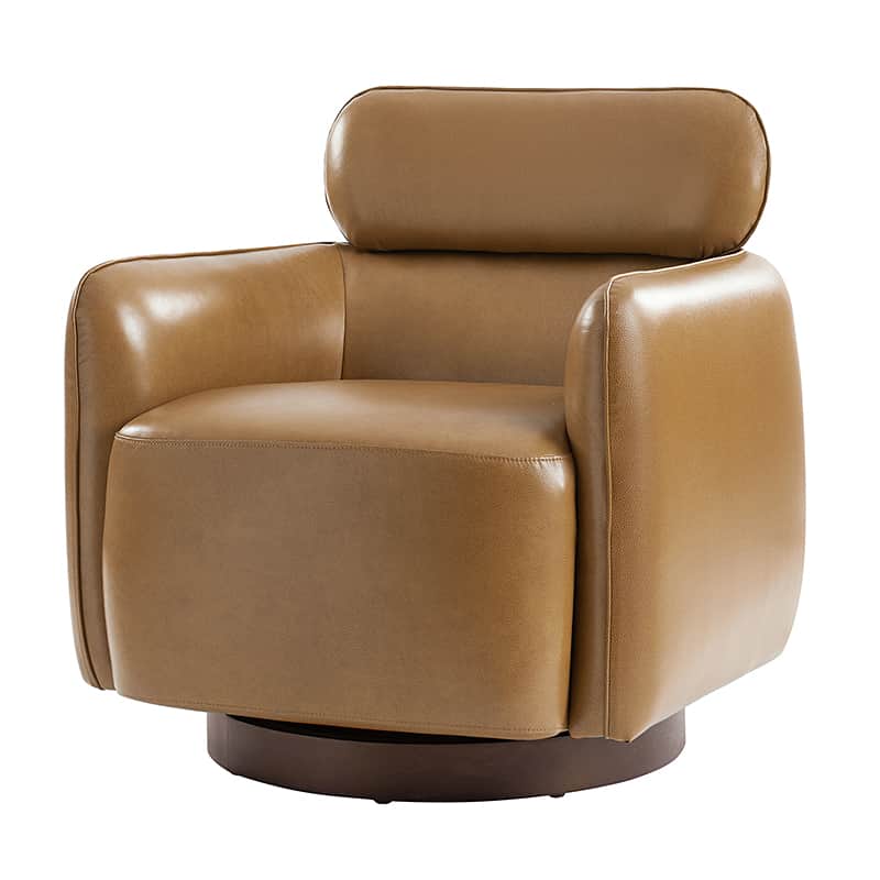 Philander Modern Genuine Leather Swivel Chair - Image 5
