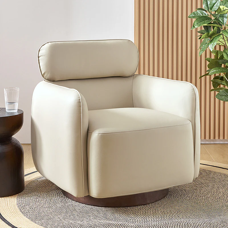 Philander Modern Genuine Leather Swivel Chair - Image 9