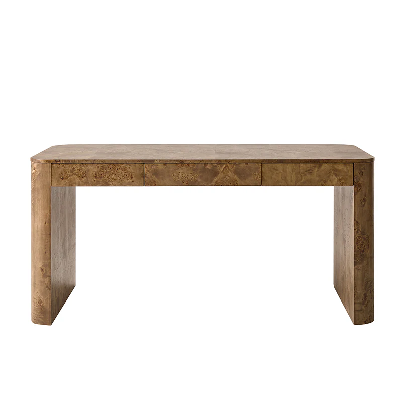 Poplar Burl Desk in Natural Modern Style - Image 12
