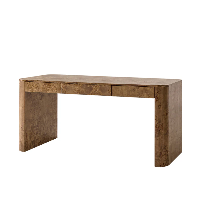 Poplar Burl Desk in Natural Modern Style - Image 13