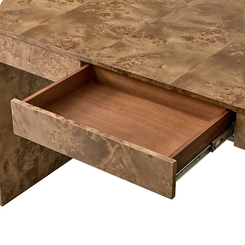 Poplar Burl Desk in Natural Modern Style - Image 15