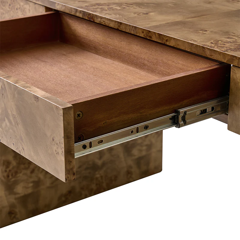 Poplar Burl Desk in Natural Modern Style - Image 16