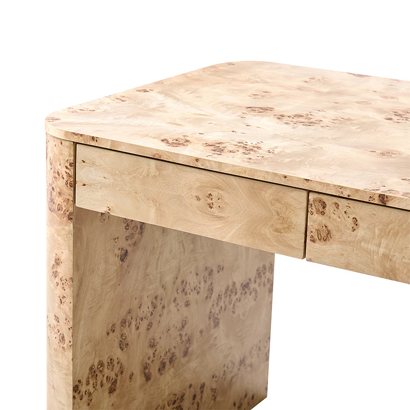 Poplar Burl Desk in Natural Modern Style - Image 6