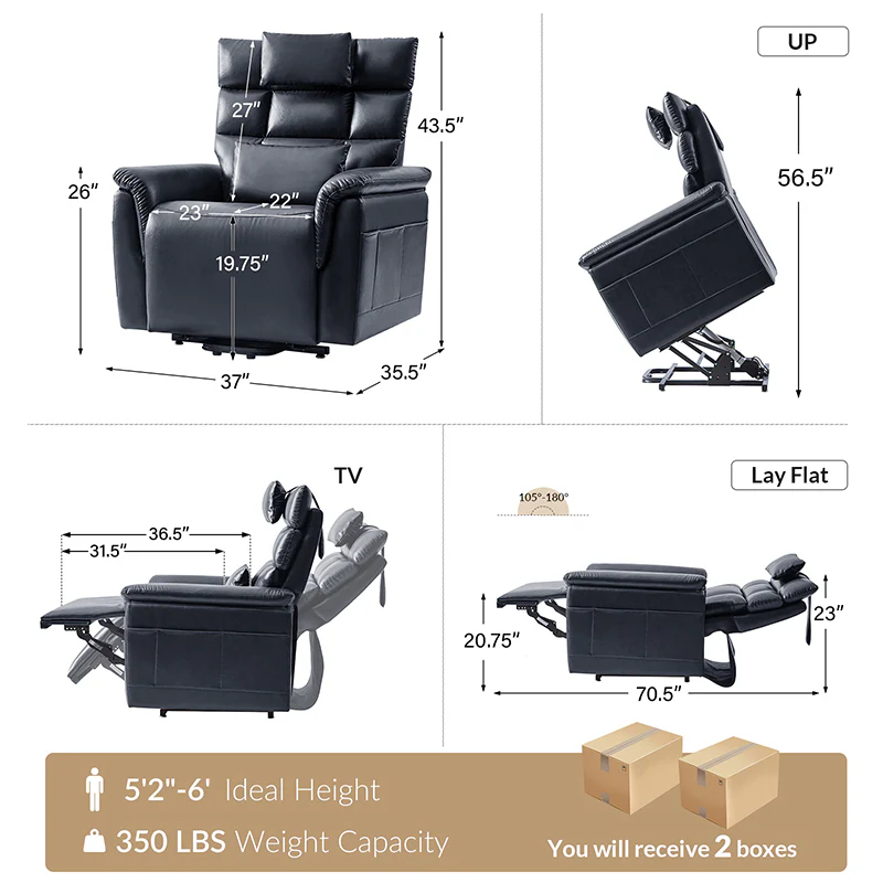 Lay Flat Lift Geri Chairs with Adjustable Head and Lumbar  Lateral  Support - Image 15