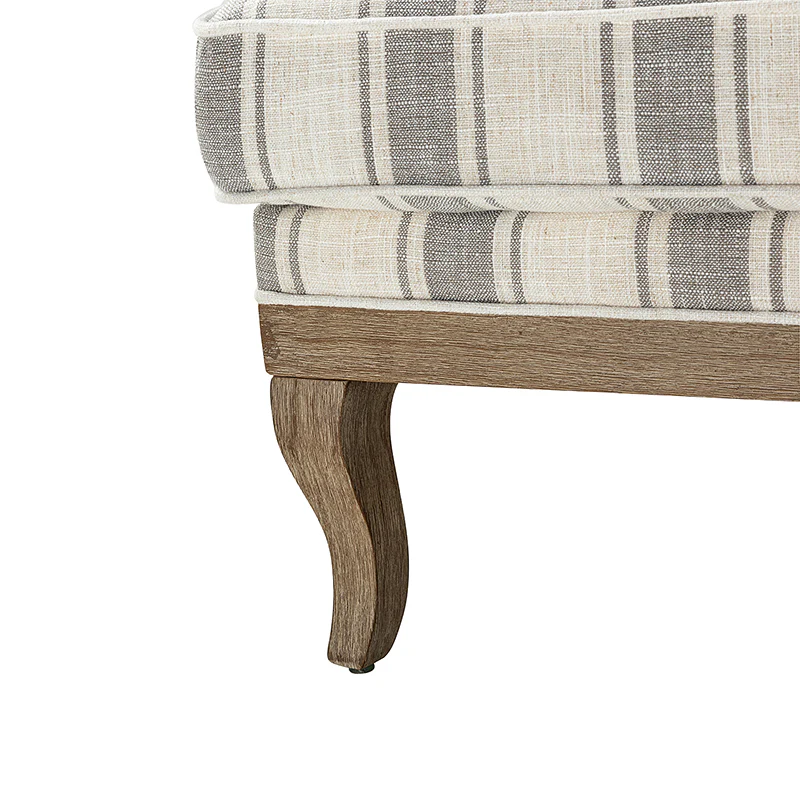 Randolph Romantic Upholstered Stripes Armchair with Solid Wood Armrests - Image 22
