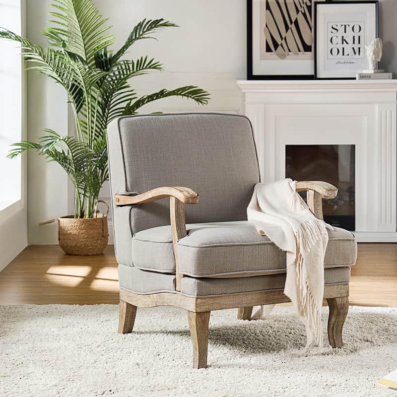Randolph Farmhouse Upholstered Accent Chair with Wooden Legs(Optional Types) - Image 10