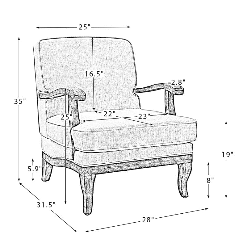 Randolph Farmhouse Upholstered Accent Chair with Wooden Legs(Optional Types) - Image 11