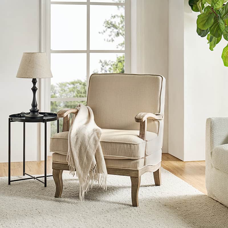 Randolph Farmhouse Upholstered Accent Chair with Wooden Legs(Optional Types) - Image 17