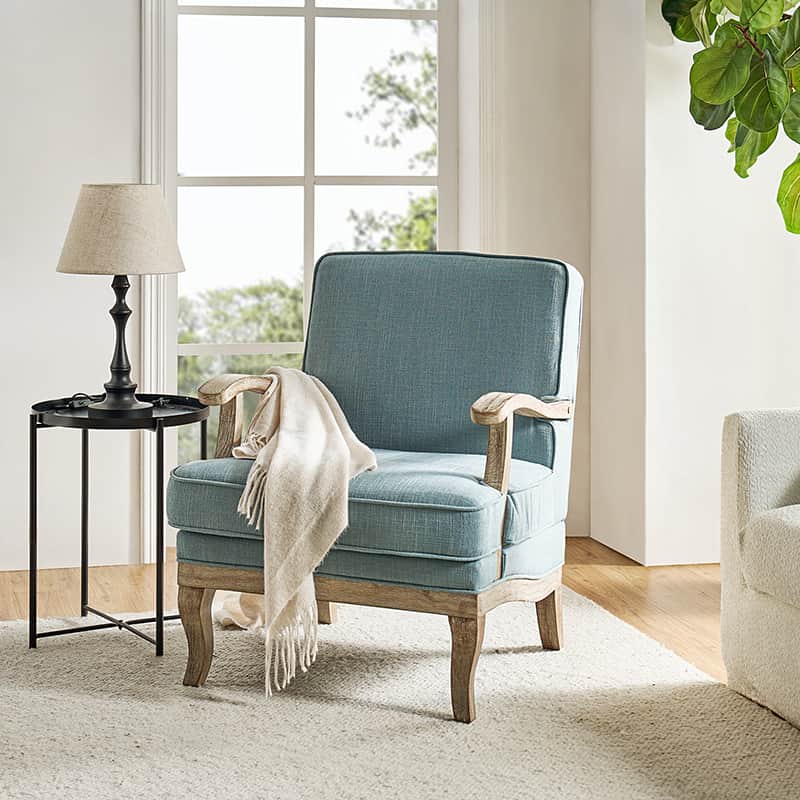 Randolph Farmhouse Upholstered Accent Chair with Wooden Legs(Optional Types) - Image 24