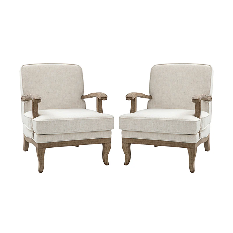 Randolph Farmhouse Upholstered Accent Chair with Wooden Legs(Optional Types) - Image 42