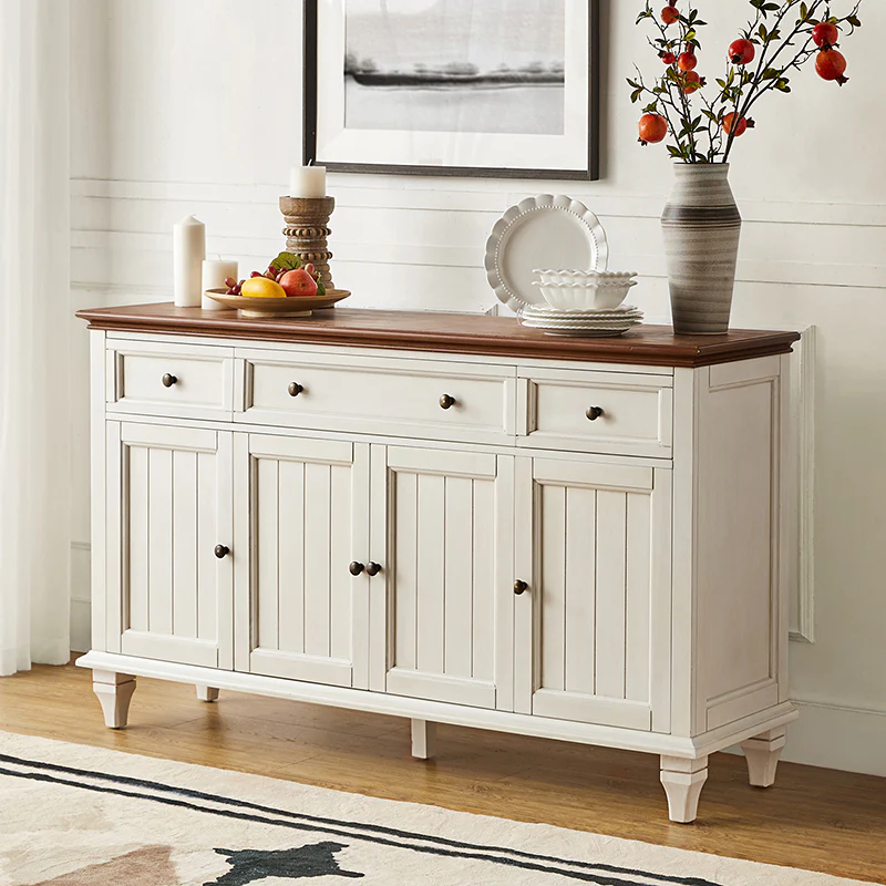 Raphael 58" Wide 3‑Drawer Sideboard – Modern Farmhouse Storage Cabinet With Solid Wood Legs - Image 10