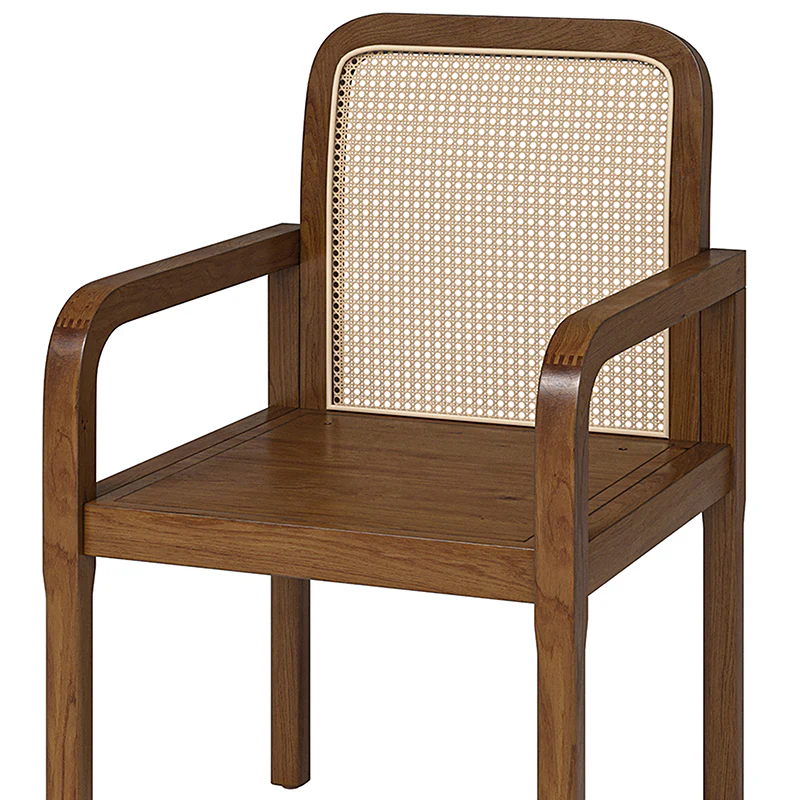 Kevin Mid Century Modern Ratten Dining Accent Chair Set of 2 - Image 14