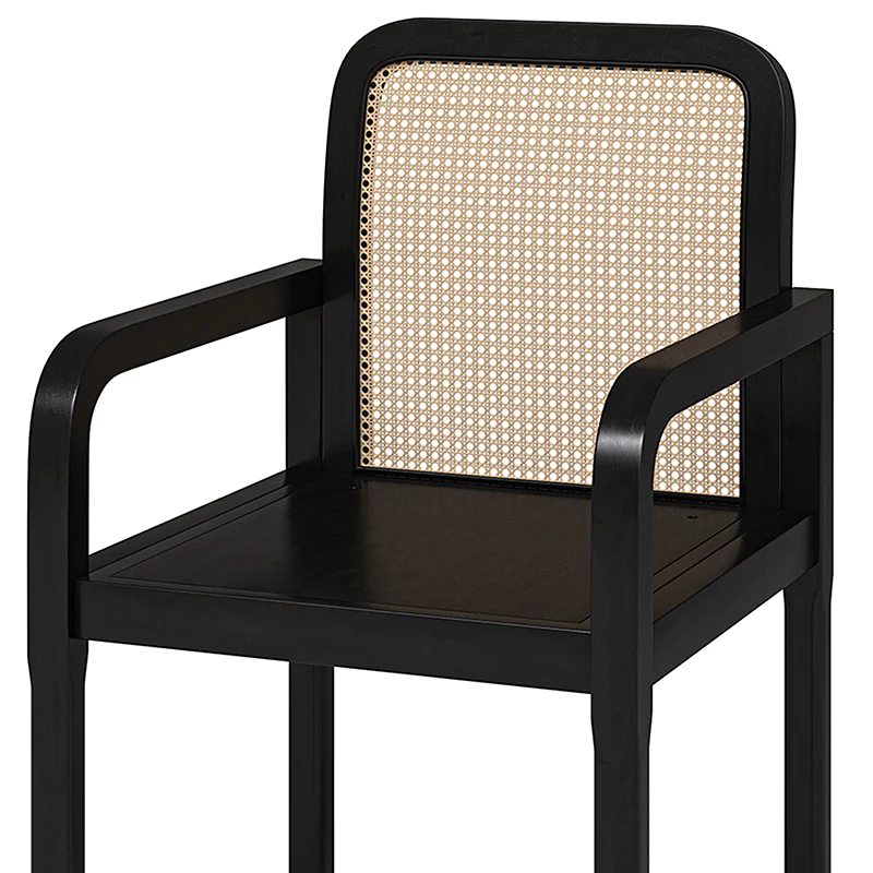 Kevin Mid Century Modern Ratten Dining Accent Chair Set of 2 - Image 6