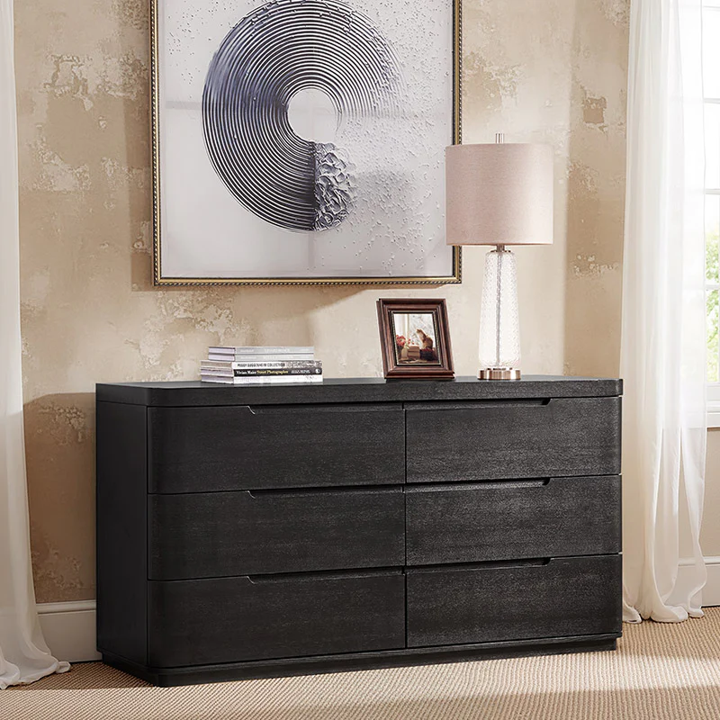 Ravona Modern Rubber Wood 6-Drawer Dresser - Image 10